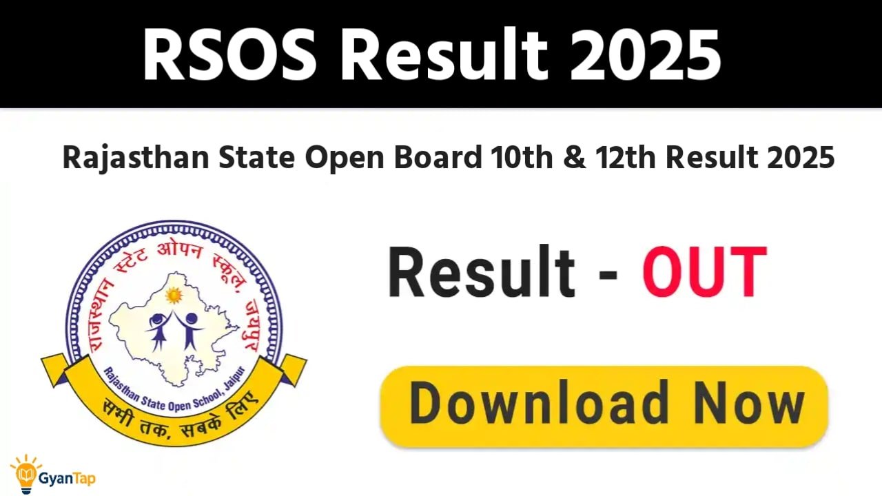 Rajasthan State Open Board 10th & 12th Result 2025